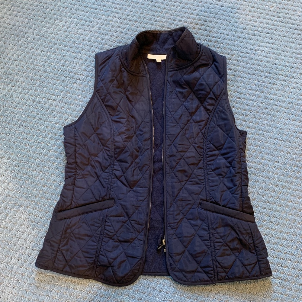 Talbots Navy Vest Small Petite